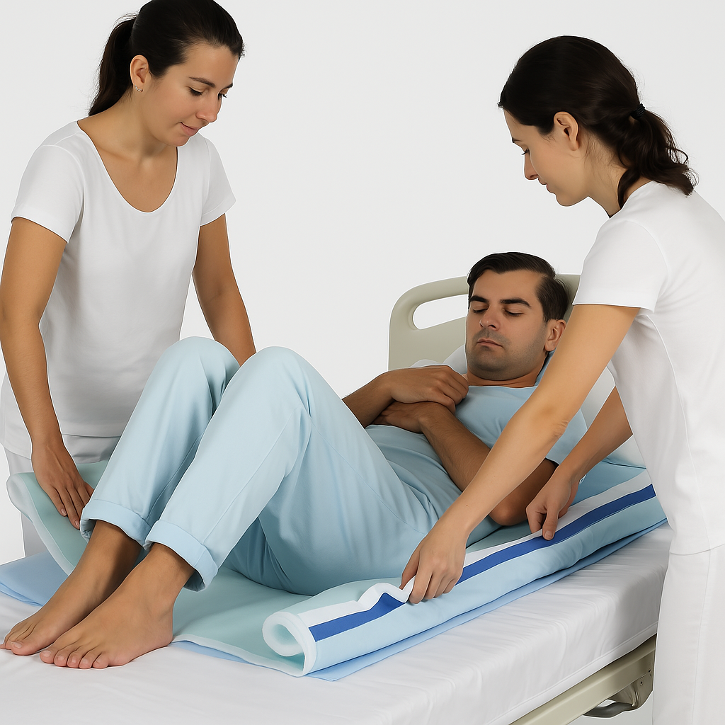 Incontinence Bed Pads with Handles Washable Bed Protector for Easy Lift Transfer witha slippery base